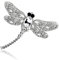 Oenothera Vintage Damen Strass Brosche, Kristall Pin Brosche, Tier Brosche, Libelle Brosche Pin, Eleganten Stil Als Geschenk für Frauen/Für Kleidung Dekoration Oberbekleidung (Silber)