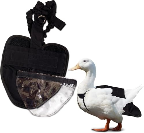 Hen Holster Starter Kit - Wrap-Around Pekin Duck Diaper w/ Removable Liner & Adjustable Tab - Durable, Secure Fit, Easy to Wear Diapers for Ducks - Black