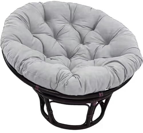 Papasansessel Kissen, Kissen für Hängesessel, wasserdichte Kissen Rund, Stuhlkissen Outdoor, Sitzkissen Gartenstuhl, Grau, 100CM