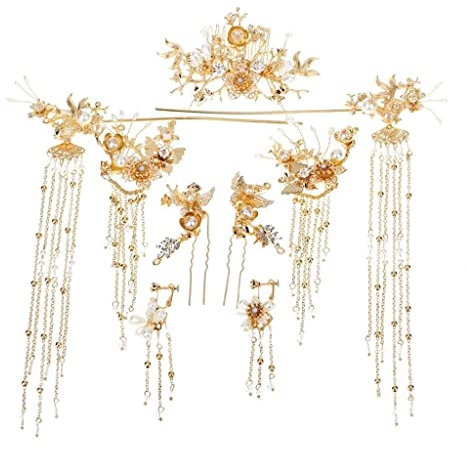 Braut-Kopfschmuck, chinesisches Haar-Set, Drachen- und Phönix-Tiara, Hochzeits-Haarschmuck