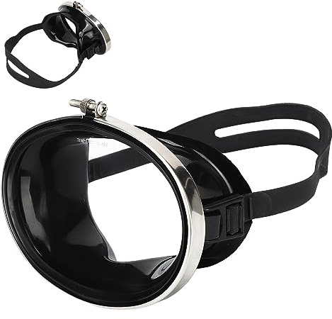 Diving Mask Scuba Diving Goggles, HD Antifog Snorkel Goggles for Swimming and Snorkeling, PVC Face Cover Oval Shape Swimming Mask with Tempered Glass Lens for Men and Women