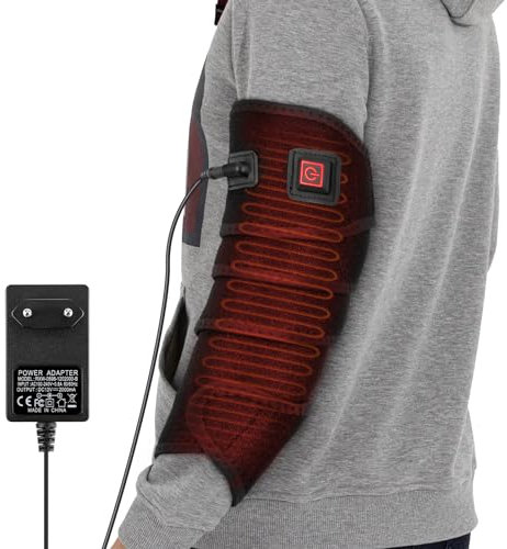 Heizkissen-Wickel Zur Linderung, Flexibles Heizkissen Für Knöchel Bein Ellbogen Handgelenk Unterarm, Schnellheizender Körperwickelgurt Mit 4 Heizstufen Und 3 Zeiteinstellungen, Mit Adapter -Schwarz