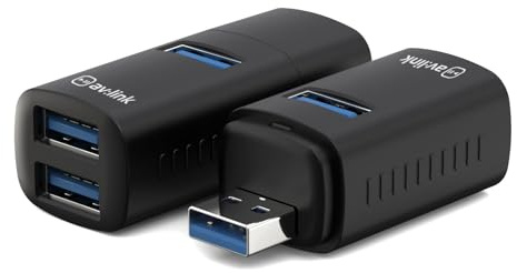 AV:Link | 3-Port Mini USB Type-A Hub for Effortlessly Expanding your USB-Slots with High-Speed Data Transfer Rates | Supports Transfer Speeds Up To 5Gbps (USB3.2) & 480Mbps (USB2.0)
