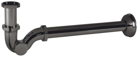 TRES 03463820KM Sifón Telescópico con Registro Lavabo Color Negro Metalizado