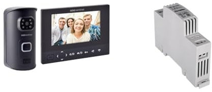 SCS Sentinel, PVS0009, Interphone Vidéo sans fil, Touches sensitives, Portée 200m en champ libre & AAA0046, Transformateur d'Alimentation 12V, Alimentation à découpage RAIL DIN