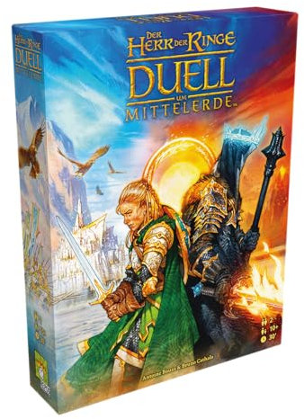 Repos Production - Der Herr der Ringe: Duell um Mittelerde Brettspiel - Strategisches Brettspiel für 2 Spieler - Erstellt von Antoine Bauza und Bruno Cathala - Ab 10 Jahren, 30 Minuten Spielzeit