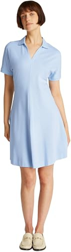 TOMMY HILFIGER Lyocell Open-NK F&F Poloklänning WW0WW44513 dam, Blå (Breezy Blue), L