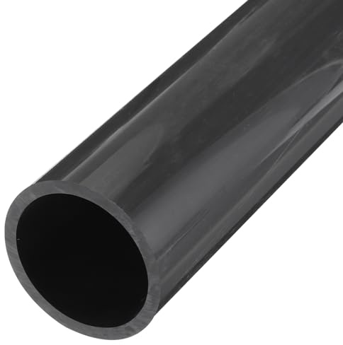 QUARKZMAN PVC Rohr, Durchmesser 63mm Länge 0.5m Rund Kunststoffrohr für Garten, Aquarium, Wasserleitung, Kabelkanal, lüftungsrohr (Dunkelgrau)