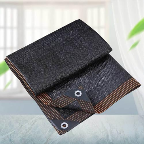 AuMarndi Sun Shade Sails Canopy Sun Shades for Garden 4x4 4x5 Hole Distance 1m with Grommets, Heat-Insulating Mesh Tarp Shade Netting for Greenhouse Pergola Garden,black-6x8m
