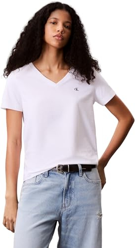 Calvin Klein Camiseta de Manga Corta Mujer Archive Jersey tee con Cuello de Pico