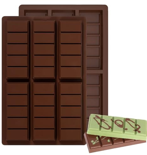 FENGCHUANG 2 Pièces Moule à Chocolat en Silicone Il Peut Créer 6 Cellules à 5 Emplacements Chocolat anti-adhésif pour la Fabrication de Chocolats Gelées Pâtisseries et Confiseries(Moule 1)