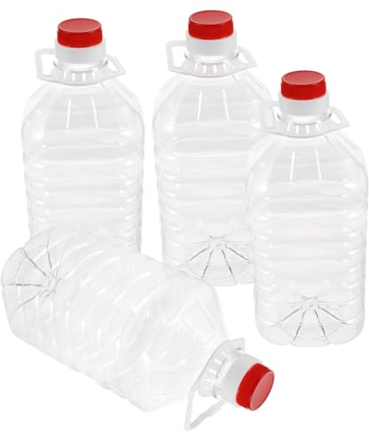 Ciieeo Juego De 4 Garrafas Transparentes Para Aceite y Agua De 2,5 Litros, Plástico Resistente, Diseño a Prueba De Fugas, Con Mango Ergonómico, Adecuado Para Cocina y Camping Al Aire Libre