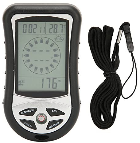 shenruifa Digitaler Kompass, 8-in-1, Multifunktionaler Outdoor-Kompass, Höhenmesser, Barometer, Kalender, Thermometer für den Außenbereich