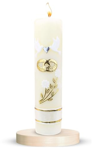 Nuestra Fe Authenthic Unity Candle for Wedding Ceremony Handmade by Mexican Artisans at La Villa de Guadalupe | Wedding Candle for Ceremony| Memorial Candles for Weddings Ceremony