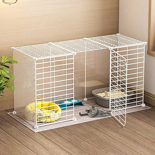 Hundekäfig, Katzenkäfige, Zwinger, Katzenbox, Katzenwohnung, Hundeboxen für kleine Hunde, tragbarer Gartenzaun – für Kleintiere, Welpen, Kätzchen (111 x 39 x 47 cm)