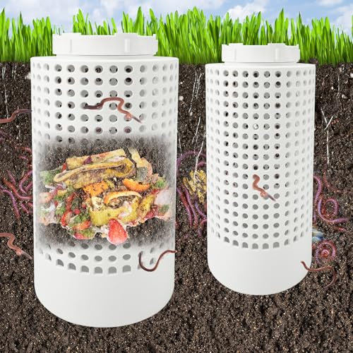 2er-Pack Komposteimer für den Außenbereich, Wurmfarm-Kompostbehälter-Set für Hochbeete, nachhaltiges Kompostiersystem zur Reduzierung von Lebensmittelabfällen und zur Verbesserung der Gesundheit des
