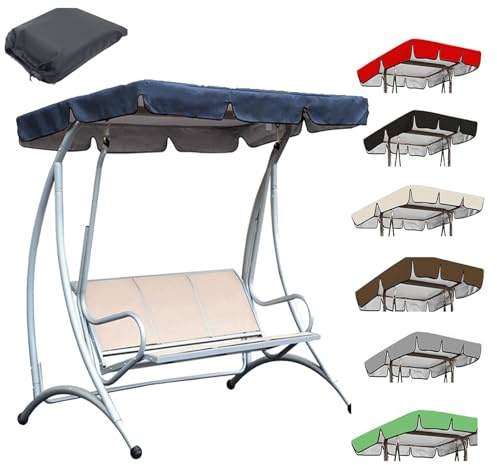 Hollywoodschaukel Dachbezug, Wasserdicht Universal Ersatzdach, Dach Hollywoodschaukel 2- 3 sitzer, Sonnendach für Hollywoodschaukel, Vordach zur Einfachen Montage(Size:142*120*18cm,Color:Blau)