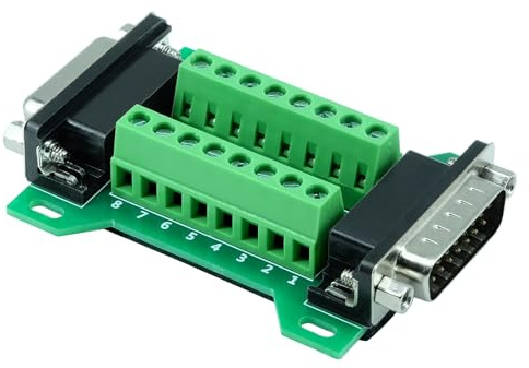 CEMYDEYO DB15 Gender Changer Stecker auf Buchse Breakout Board,RS232 D-SUB seriell zu 15-poligem Port Terminal Adapter Modul (DB15 Stecker auf Buchse)