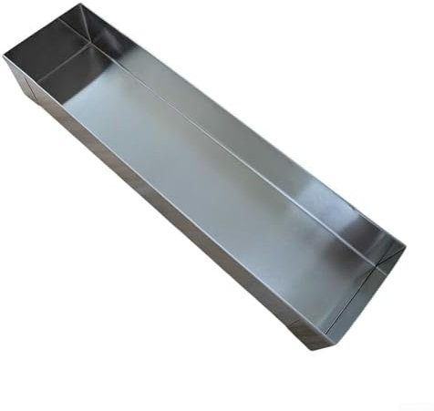 Aprilsunnyzone Teglia rettangolare in acciaio inox per tiramisù, 40 x 10 cm, con coperchio staccabile, per torte e pagnotte, distribuzione uniforme del calore, vassoio da dessert facile da pulire (40