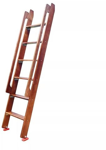 Scala per letto in legno resistente a 5 gradini con scala di emergenza per interni per soffitti, garage, finestre in uscita, 150 cm, facile da usare