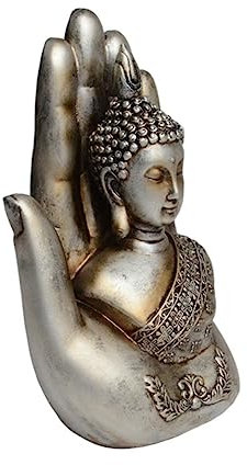 ULTECHNOVO ornamento della statua di buddha il Budda arredamento buddha ornamento in resina decorazione di figura di buddha Ornamento della figura del Buddha decorazione del soggiorno Argento