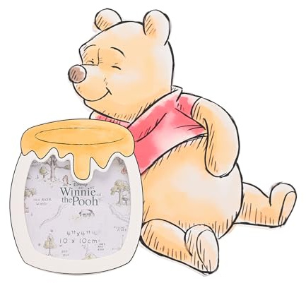 Cadre photo Disney Winnie l'ourson - Cadre photo autoportant ours et pot de miel - Décoration de chambre d'enfant - Cadeau pour les fans de Disney et les fêtes prénatales - Accessoire d'intérieur