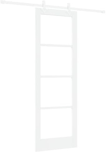 vidaXL Puerta Corredera 73,5 x 211 cm Madera de Pino Maciza y Vidrio, Puerta de Cristal Rectangular, divisora Moderna, Entrada Deslizante, Panel contemporáneo para casa