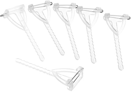 Soulnioi 50-Pack White Triangle Plastic Boutonniere Pin Clips with T-Shaped Safety Enclosure, Reusable Corsage Flower Holders for Wedding & Party Buttonholes and Brooch Fastening