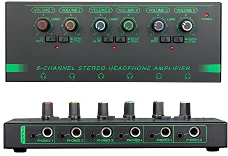 Hattba Uscita multipla per cuffie ultra-compatto 4/6 canali amplificatore per cuffie stereo amplificatore hi-fi per potenza 5 V uscita multipla