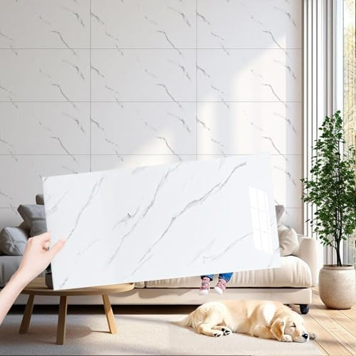 AMOYUN Azulejos Adhesivos Cocina, 20 piezas Vinilos de Pared Decorativos 30x60cm Revestimiento de Paredes PVC Baldosas Adhesivas Cocina Azulejos Baño Vinilo Suelo