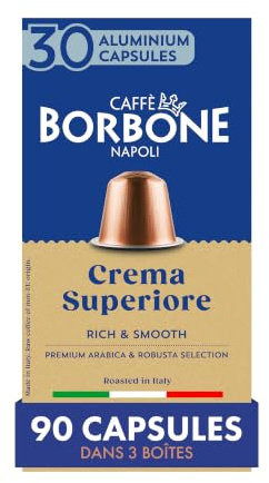 Caffè Borbone Crema Superiore - 90 Coffee Capsules - Rich and Smooth - Compatible with Nespresso®* coffee machines for domestic use