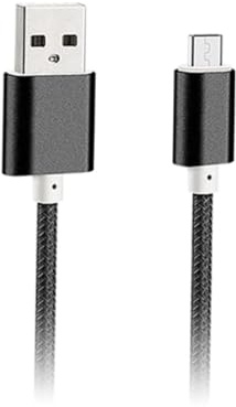 Homoyoyo Extra Long Micro USB Charging Cable Nylon Braided Black | High Speed Charge Cord for Power Bank and Device, Strong Nylon Braided Build