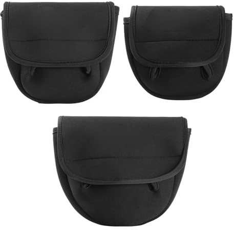 Yhsioaklo Angelrollen-Abdeckungen Verstellbare Dicke Box | 3 Stück Köderwurf Angelrolle Tasche Für Männer Angler Fischer Ufer Steg Outdoor Riff Küstennah Boot See Flüsse