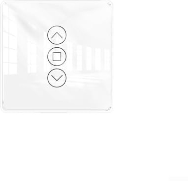 Interrupteur intelligent pour volet roulant domotique, interrupteur tactile en verre incurvé 2,5D, minuterie et commande vocale, blanc, design compact pour une installation facile