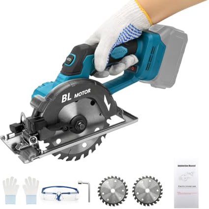 5,5 Zoll Akku-Kreissäge für Makita 18V,Bürstenlose Mini Handkreissäge mit Digitalanzeige – Sägeblatt Ø 140mm, Schnitttiefe 51mm (0‑45°) Für Holz, Kunststoff, Weichmetall(Ohne Akku)