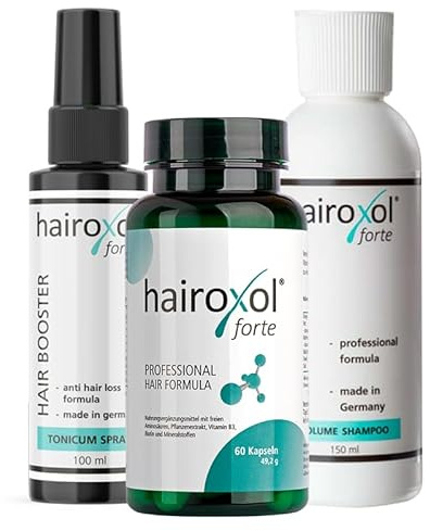 HAIROXOL Haarwachstum Set mit Kapseln, Shampoo und Spray - Komplettpaket von innen und außen für Ihre neue Attraktivität