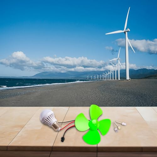 12V For Mini Wind Turbine Motor with For Blades for DIY Generator Projects Small Wind Power Kit for Science Instruction and Labs (with Blub)
