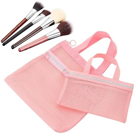 Organizer da spiaggia – Organizer da 2 pezzi con cerniera per bagno, materiale in rete di poliestere traspirante con manico portatile, borsa da doccia in rete, per dormitorio, viaggi, università