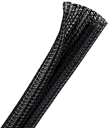 Techflex 1/2 Split F6 Braided Cable Sleeving Wrap, Split Loom, (25FT)