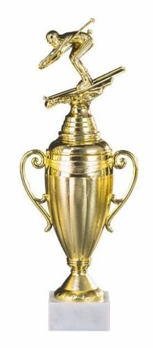 RaRu Großer Skifahrer-Pokal (Verschiedene Figuren wählbar) mit Wunschgravur (Mit Abfahrt-Figur)