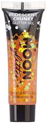 Gel brillo iridiscente para la cara y el cuerpo de Moon Glitter - 12ml - Naranja - Pintura Facial Brillante