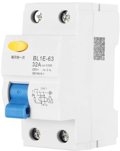 Jadeshay Disjoncteur Différentiel 30ma 32A 1P+N Disjoncteur de Courant Résiduel Disjoncteurs Électriques 230V BL1E-63