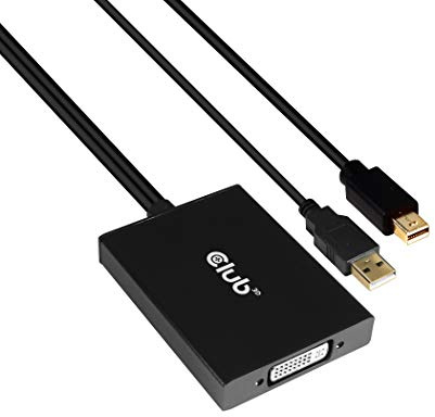 Club 3D CAC-1130 Mini DisplayPort to Dual Link DVI, HDCP ON Version Active Adapter (for Displays with HDCP Support) M/F