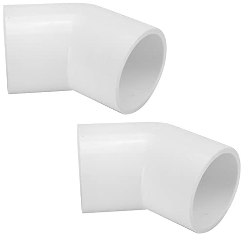 MroMax Lot de 2 raccords coudés en PVC 40 mm ID Slip 45 degrés pour tuyaux correspondants Blanc