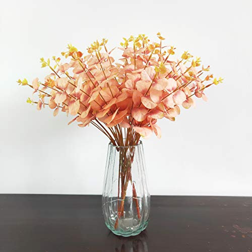 NOLAST Künstliche Eukalyptusblätter, künstliche Eukalyptus-Stiele für Zuhause, Party, Hochzeit, Dekoration, 3 Stück (rosa)