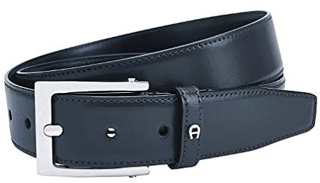 Aigner Gürtel Basic mit S-Schließe silber 126446 Marine-90cm