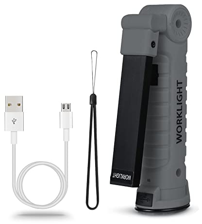 Vagocom LED Rechargeable Torch, Super Bright Flashlight,Mechanic Tools COB Work Light,Portable Inspection Lamps with Magnetic Base for Mens Gifts,Garage,Emergency(1 Pack)