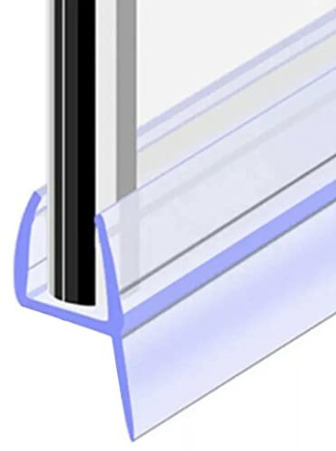 Premium Duschdichtung Duschtürdichtung für 6-10mm Glastür Stärken 2 Meter Lang Wasserabweisende Duschdichtung für gebogene und vertikale Bildschirme oder Türen (H-8MM)