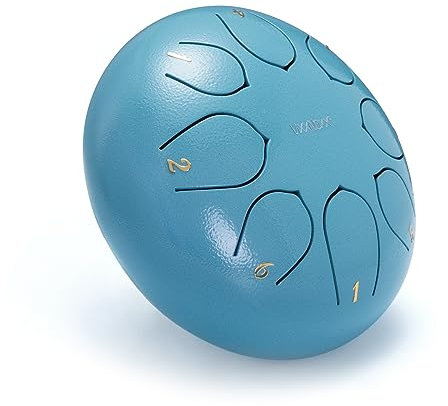 VixxNoxx Stahlzungentrommel Regentrommel Outdoor Garten Hand Drum Handpan Drum 6 Zoll 8 Noten C Key Musikinstrumente Percussion Instrument (Moos Blau)