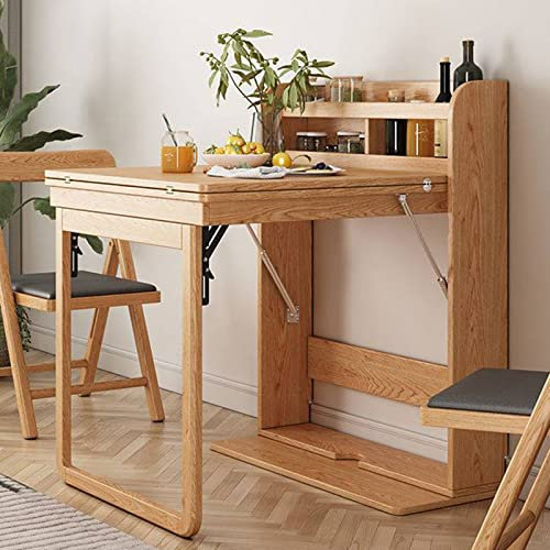 ORZSSJ Ausklappbarer Wandtisch, Multifunktionstisch für Küche und Wohnzimmer, Esstisch für 4 Personen, Schreibtisch, Holz, Minimalistisch, Platzsparend